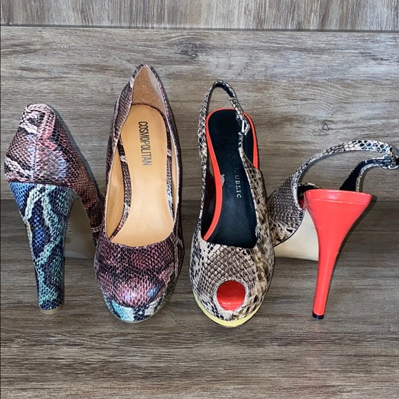 Rock & Republic Shoes - Lot Sale of 2 Snakeskin Heels Wmns Size 9.5